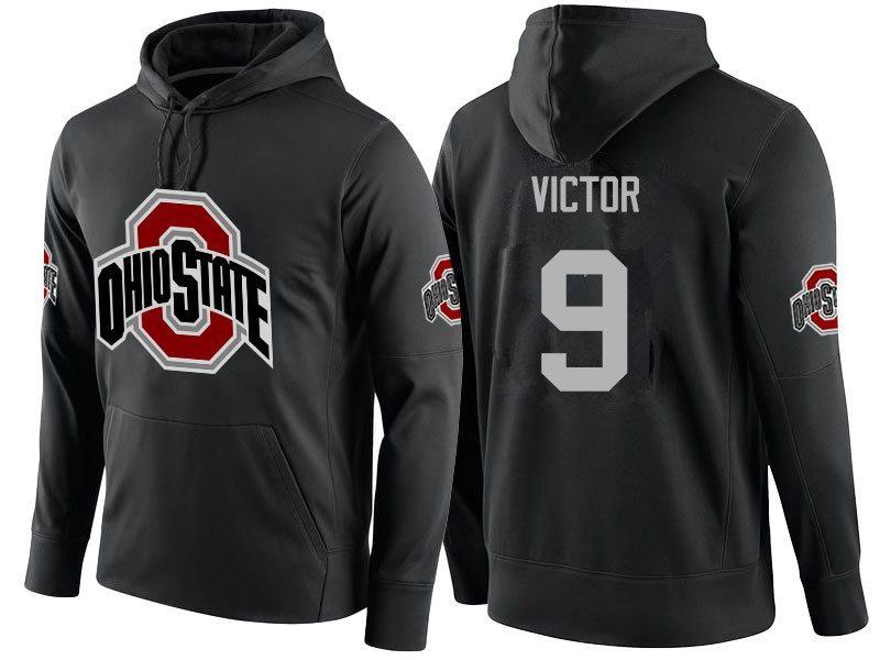 Men Ohio State Buckeyes #9 Binjimen Victor Name-Number Hoodies-Black